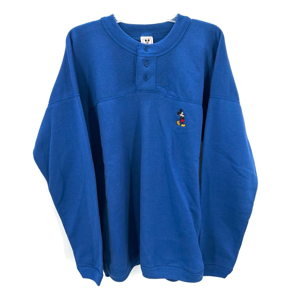Vintage Disney Mickey Mousse Henley button front top men’s